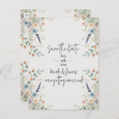 Carte Postale Faire-part Fleur d'aquarelle Fleur sauvage Printemps Enregist (Devant / Derrière)