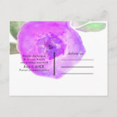 Carte Postale Faire-part Fleur d'aquarelle rose violet Enregistrer la date (Dos)