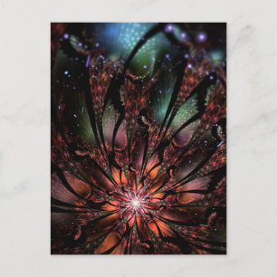 Carte Postale Faire-part Fleur de fantaisie fractale douce et tendre invita