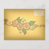 Carte Postale Faire-part Fleur de henné (Dos)