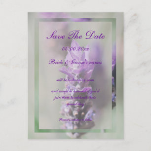 Carte Postale Faire-part Fleur de lavande violette mariage Personnaliser