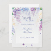 Carte Postale Faire-part Fleur de lilas de printemps Mariage floral Sauvega (Devant / Derrière)