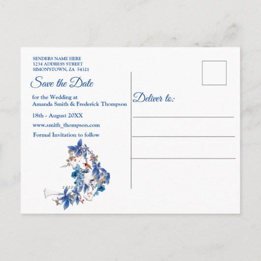 Carte Postale Faire-part Fleur de lune aquarelle illustrée (Dos)