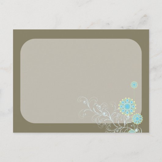 Carte Postale Faire-part Fleur De Neige Bleue Tourne Mariage Enregistrer La (Dos)