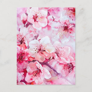 Carte Postale Faire-part Fleur de Pétale Rose Pâle Vintage