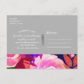 Carte Postale Faire-part Fleur de printemps moderne violet vif Enregistrer  (Dos)