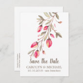 Carte Postale Faire-part Fleur délicate et mariage florissant Enregistrer l (Devant / Derrière)