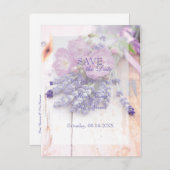 Carte Postale Faire-part Fleur d'été Wild Rose & Lavender ENREGISTRER la da (Devant / Derrière)