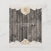 Carte Postale Faire-part Fleur et perles blanches romantiques SAUVER LA DAT (Devant)