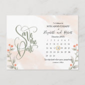 Carte Postale Faire-part Fleur Orange 50e Anniversaire Save The Date (Devant)