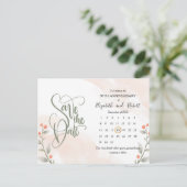Carte Postale Faire-part Fleur Orange 50e Anniversaire Save The Date (Debout devant)