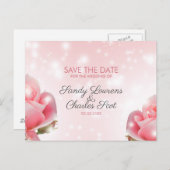 Carte Postale Faire-part Fleur rose (Devant / Derrière)