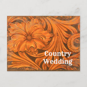 Carte Postale Faire-part Fleur rustique mariage western save the date