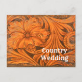 Carte Postale Faire-part Fleur rustique mariage western save the date (Devant)