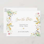 Carte Postale Faire-part Fleur sauvage fleurs printemps enregistrer la date (Devant / Derrière)