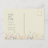 Carte Postale Faire-part Fleur sauvage Sage Deco Mariage Enregistrer la dat (Dos)