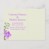 Carte Postale Faire-part Fleur violette de Delphinium art enregistrer la ca (Dos)