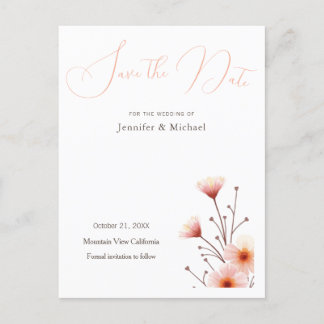 Carte Postale Faire-part Fleuriste Minimaliste Professionnel