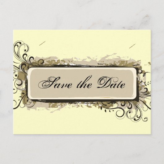 Carte Postale Faire-part Fleurs Abstraites pour votre mariage (Devant)