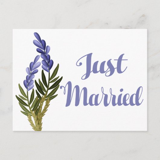 Carte Postale Faire-part Fleurs aquarelle RSVP lavande violet mariage (Devant)