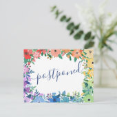 Carte Postale Faire-part Fleurs arc-en-ciel Mariage reporté (Debout devant)