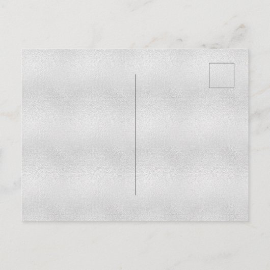 Carte Postale Faire-part Fleurs argentées de fête d'anniversaire script sav (Dos)