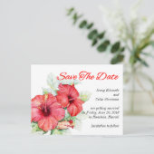 Carte Postale Faire-part Fleurs Artistiques Hibiscus Enregistrer La Date Ph (Debout devant)