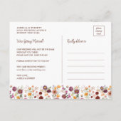 Carte Postale Faire-part Fleurs Automnales Luxuriantes de Mariage, Enregist (Dos)