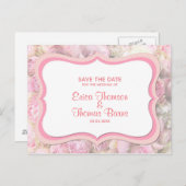 Carte Postale Faire-part Fleurs aux tons pastel (Devant / Derrière)