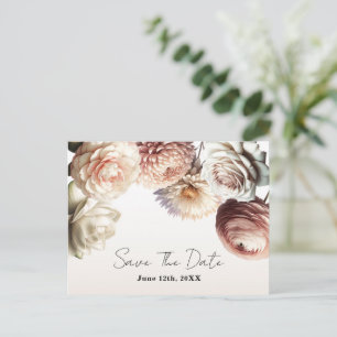 Carte Postale Faire-part Fleurs Blanches Crème Rose Pêcheux Enregistrez la 