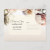 Carte Postale Faire-part Fleurs blanches crémeuses rose pêche Save the Date (Dos)