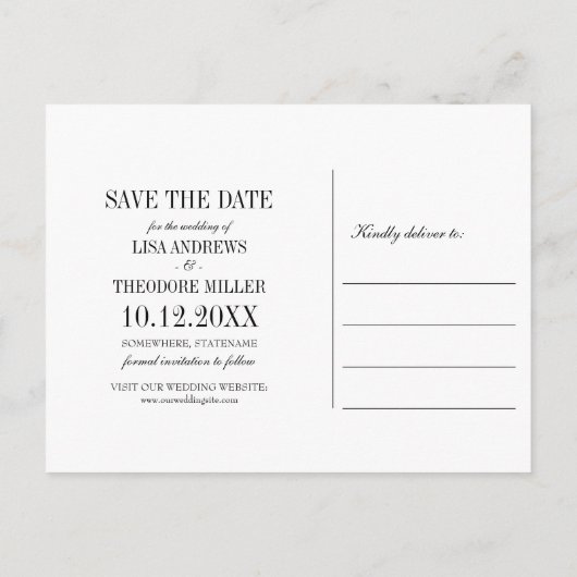 Carte Postale Faire-part Fleurs Chic Magnolia | bleu pâle | Enregistrer la  (Dos)