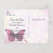 Carte Postale Faire-part Fleurs d'aquarelle avec papillon Enregistrer la da (Dos)