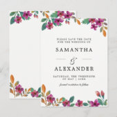 Carte Postale Faire-part Fleurs d'aquarelle & Mariage de typographie modern (Devant / Derrière)