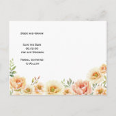 Carte Postale Faire-part Fleurs d'aquarelle mariage fleuri Enregistrer la d (Dos)