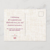 Carte Postale Faire-part Fleurs de 60 ans Lin fleuri 60e anniversaire (Dos)