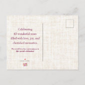 Carte Postale Faire-part Fleurs de 65 ans Fleurs Lin 65e anniversaire (Dos)