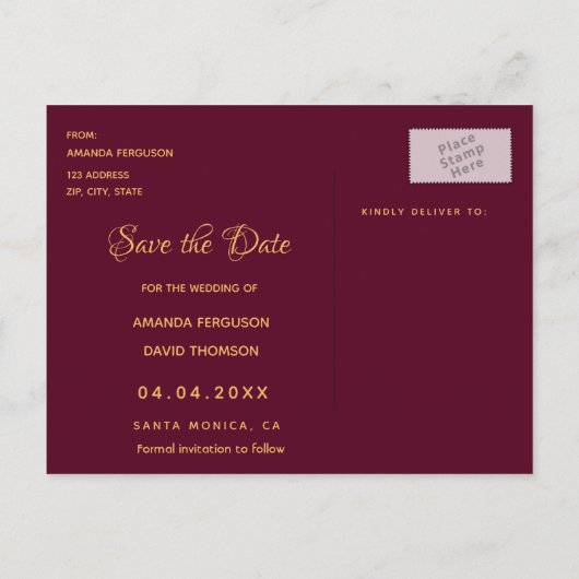 Carte Postale Faire-part Fleurs de Bourgogne blanc de mariage enregistrer l (Dos)