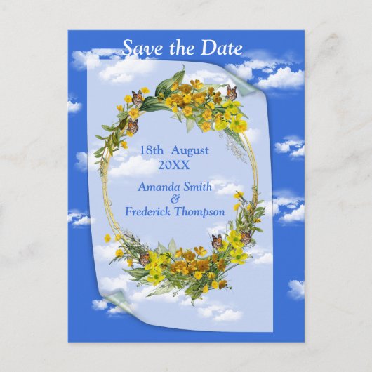 Carte Postale Faire-part Fleurs de Bouton d'Or de Printemps (Devant)