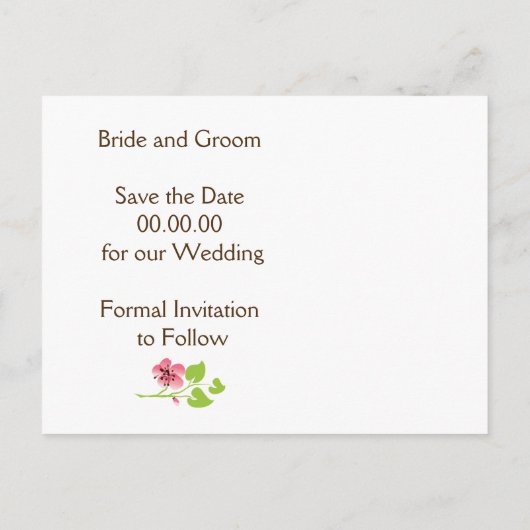 Carte Postale Faire-part Fleurs de cerisier, mariage en bocaux mason Enregi (Dos)