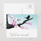 Carte Postale Faire-part Fleurs de cerisier personnalisables graphiques ois (Devant / Derrière)