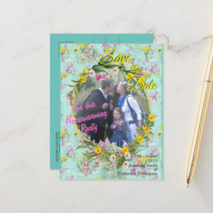 Carte Postale Faire-part Fleurs de champ de prairie rétro