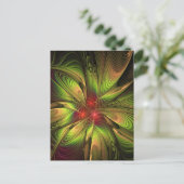 Carte Postale Faire-part Fleurs de fantaisie fractale douces et tendres (Debout devant)