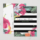 Carte Postale Faire-part Fleurs de Floral Tropical Fleurs Chic Save the Dat (Devant / Derrière)