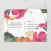 Carte Postale Faire-part Fleurs de Floral Tropical Fleurs Chic Save the Dat (Dos)