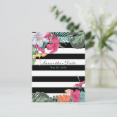 Carte Postale Faire-part Fleurs de Floral Tropical Fleurs Chic Save the Dat (Debout devant)