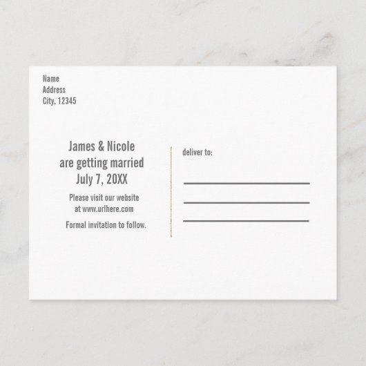 Carte Postale Faire-part Fleurs de Glam Rustique & Bois de Cerf Boho Enregi (Dos)