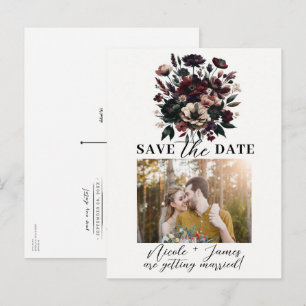 Carte Postale Faire-part Fleurs de jardin rustique lunatique bohème Enregis