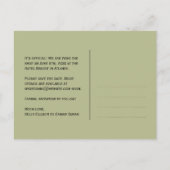 Carte Postale Faire-part Fleurs de lotus rose rouge moderne vert enregistre (Dos)