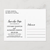 Carte Postale Faire-part Fleurs de Magnolia Rose Aquarelle (Dos)